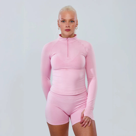 Contour Half-zip- Lightpink
